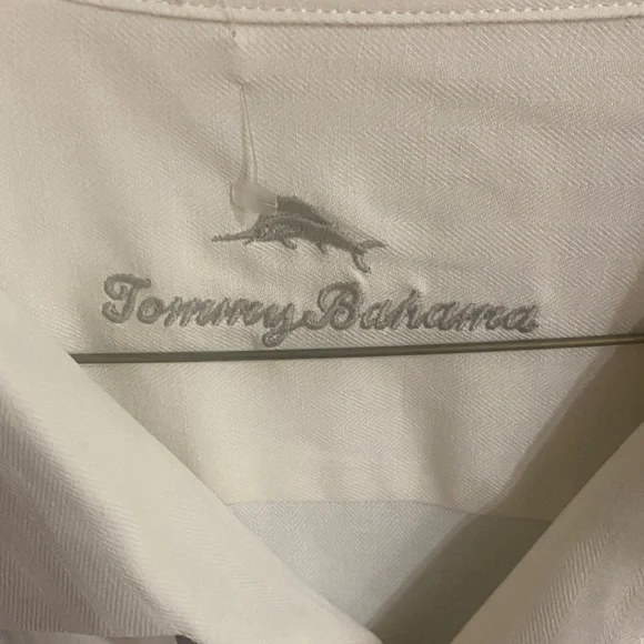 Tommy Bahama Men's Ivory Button Down Shirt - Picture 5 of 6